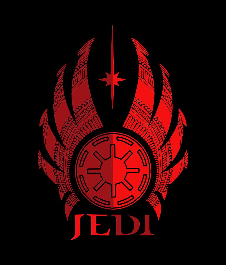 Jedi Symbol - Star Wars Art, Red Mixed Media by Studio Grafiikka