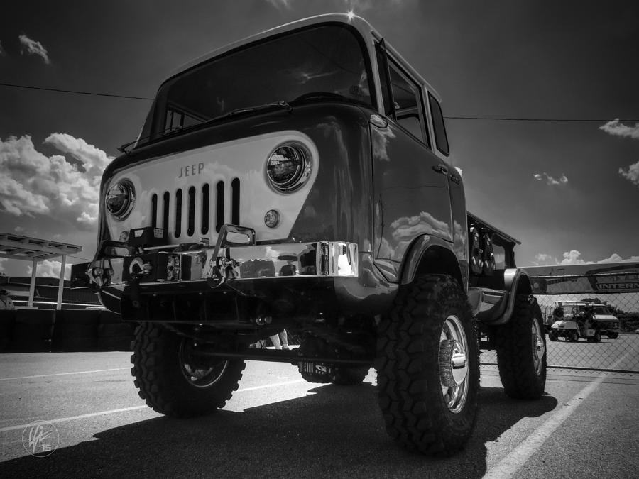 Truck Photograph - Jeep Forward Control 001 BW by Lance Vaughn
