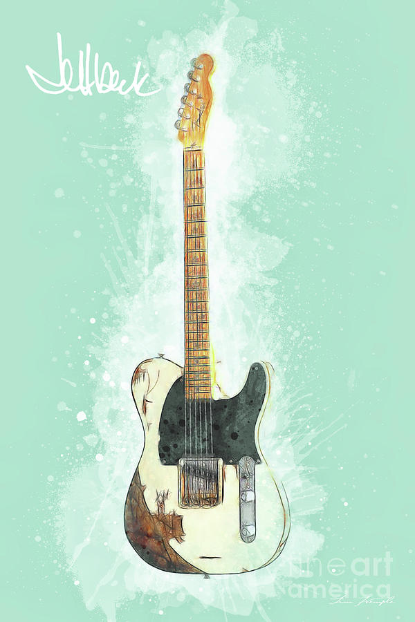 Jeff Beck Guitar Digital Art by Tim Wemple