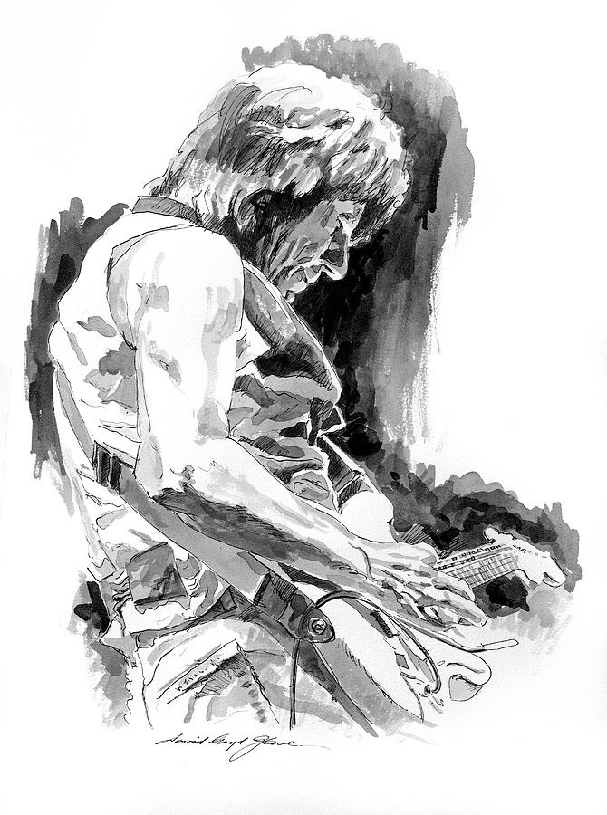 Jeff Beck in Concert Drawing by David Lloyd Glover