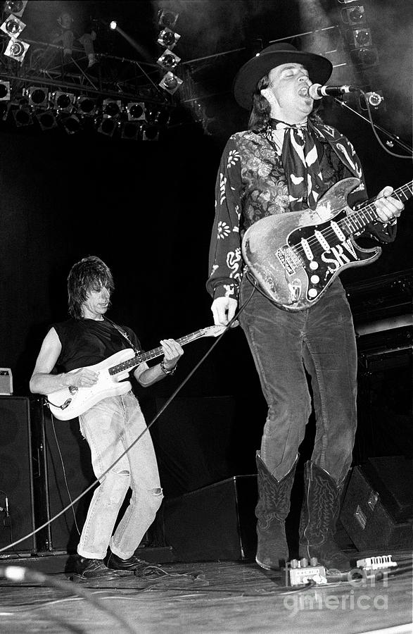 Jeff Beck Photograph - Jeff Beck with Stevie Ray Vaughan by Concert Photos