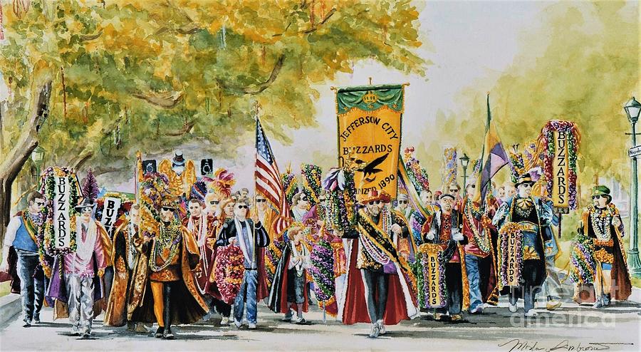 Jefferson City Buzzards Marching Club On Napoleon Ave Painting