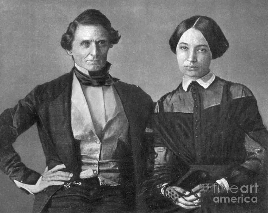 Portrait Photograph - Jefferson Davis And Varina Howell Davis by Photo Researchers