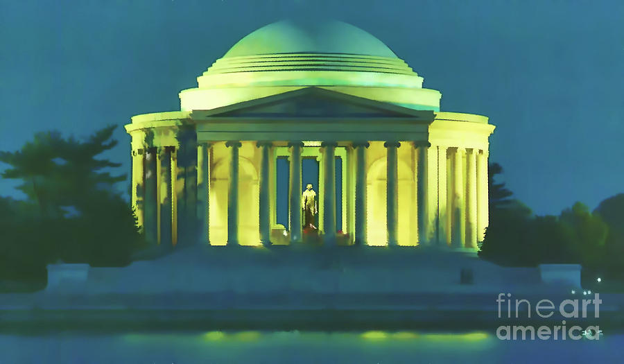 Jefferson Memorial Digital Art by D Hackett