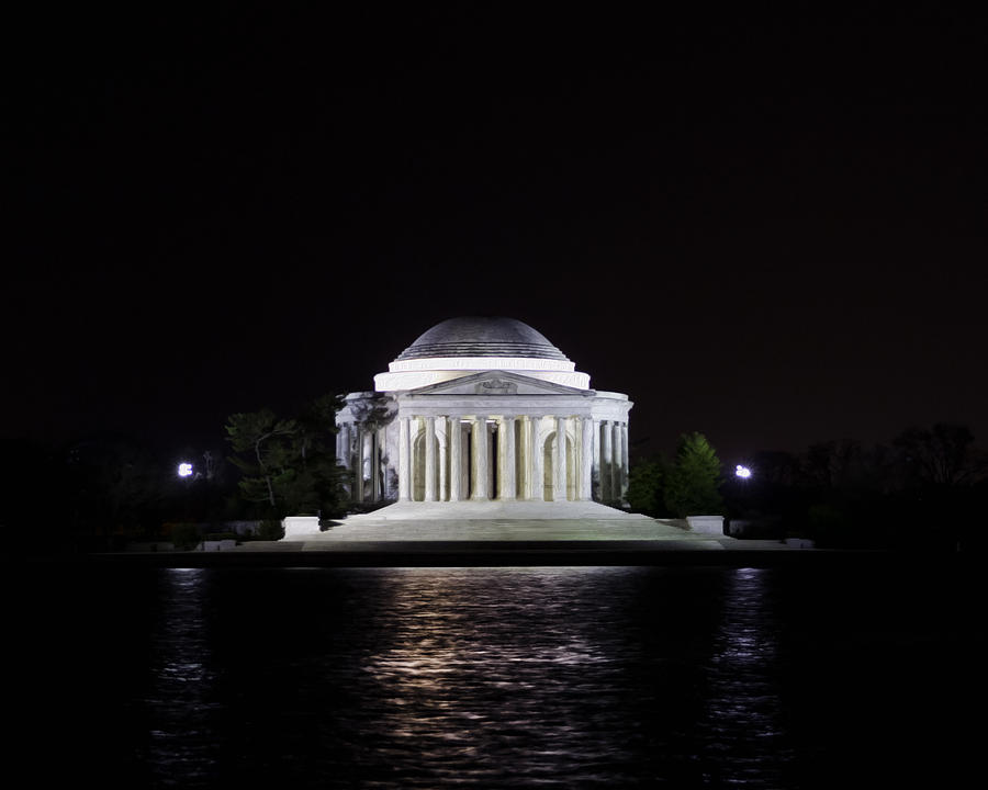 Thomas Photograph - Jefferson Memorial Night by Rebecca Snyder