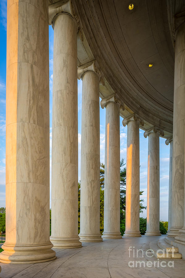 Thomas Jefferson Photograph - Jefferson Memorial Pillars by Inge Johnsson