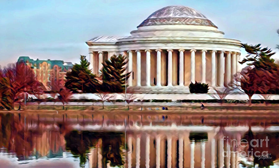 Jefferson Memorial Reflection Digital Art by CAC Graphics