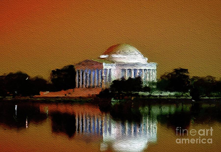 Architecture Painting - Jefferson Memorial, Washington by Esoterica Art Agency