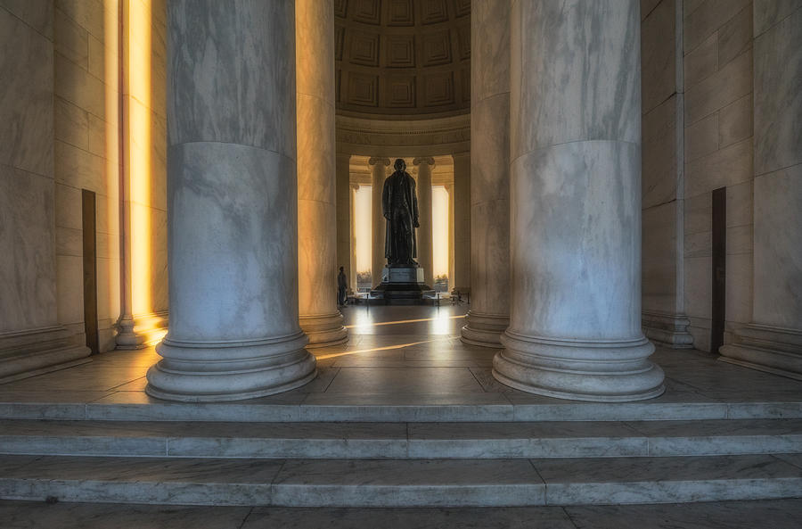 Thomas Jefferson Photograph - Jefferson Memorial with Golden Light by Jerry Fornarotto