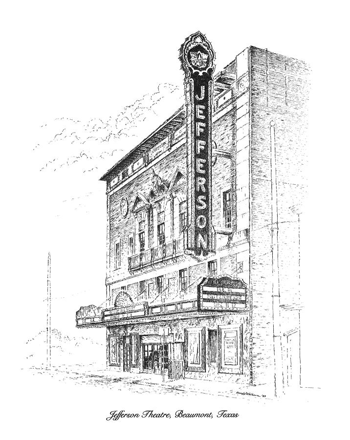 Jefferson Theatre Drawing by Randy Welborn