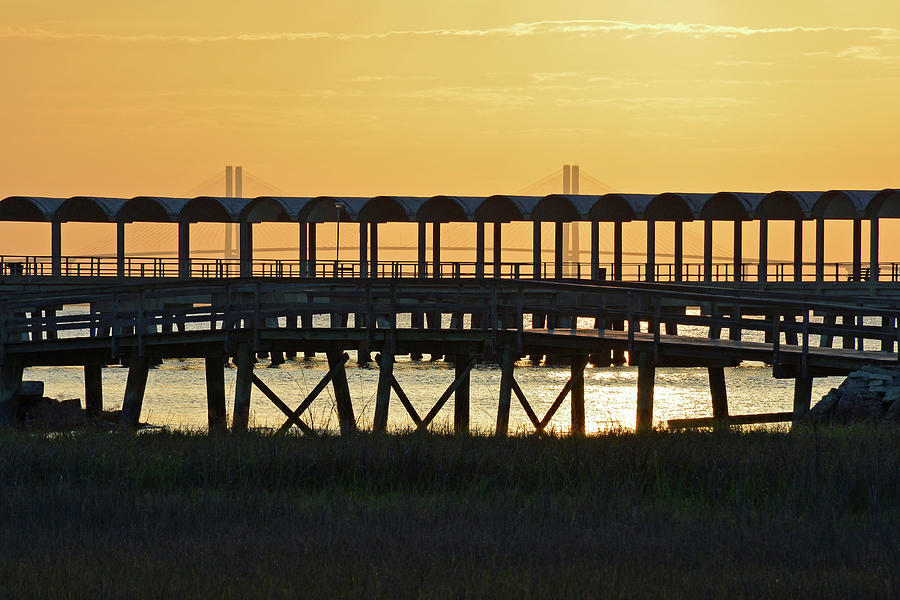 Jekyll Island Pier at Sunset Photograph by Bruce Gourley