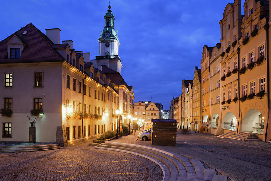 Jelenia Gora Old Town by Night in Poland Photograph by Artur Bogacki