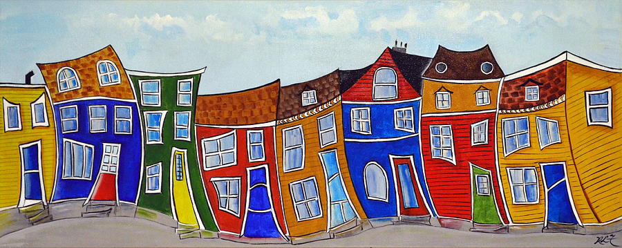 Jelly Bean Row Painting by Heather Lovat-Fraser