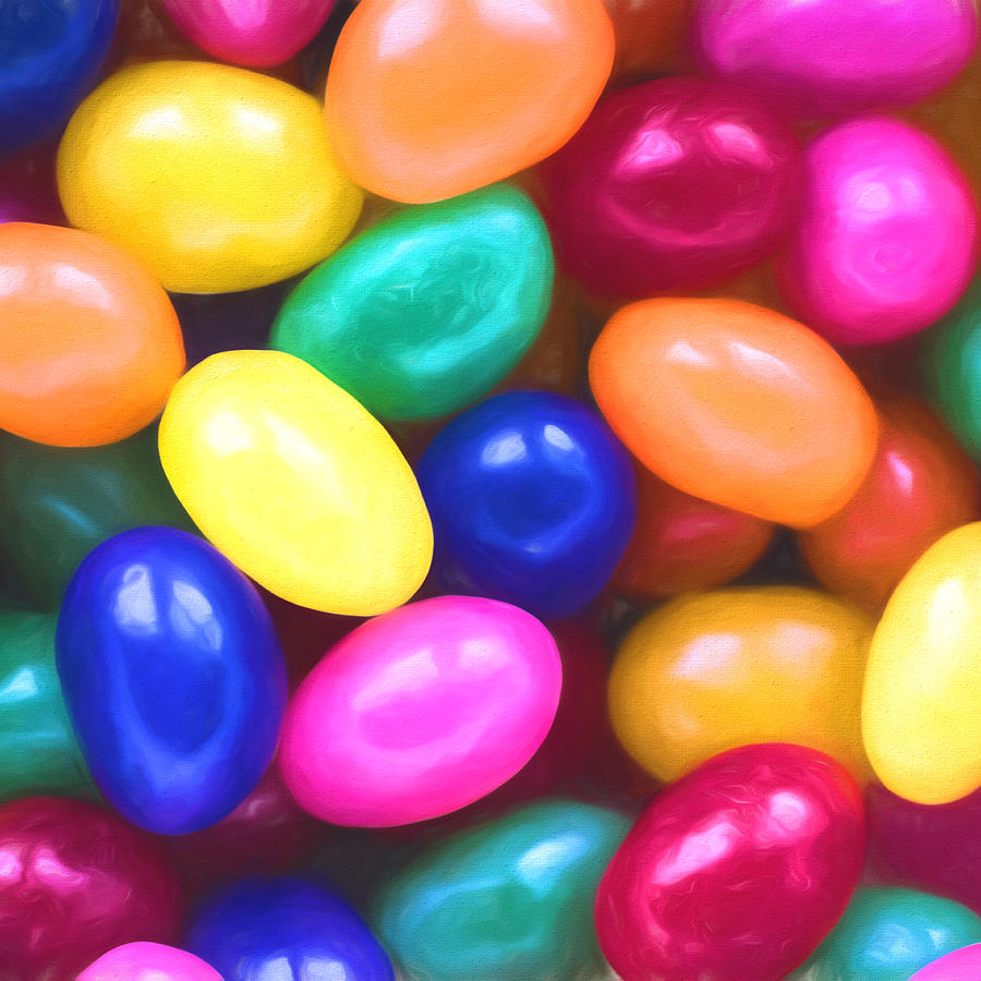 Jelly Beans Square Photograph by Terry DeLuco