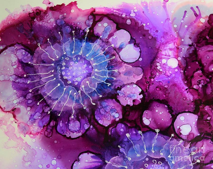 Abstract Painting - Jelly Blooms by Beth Kluth