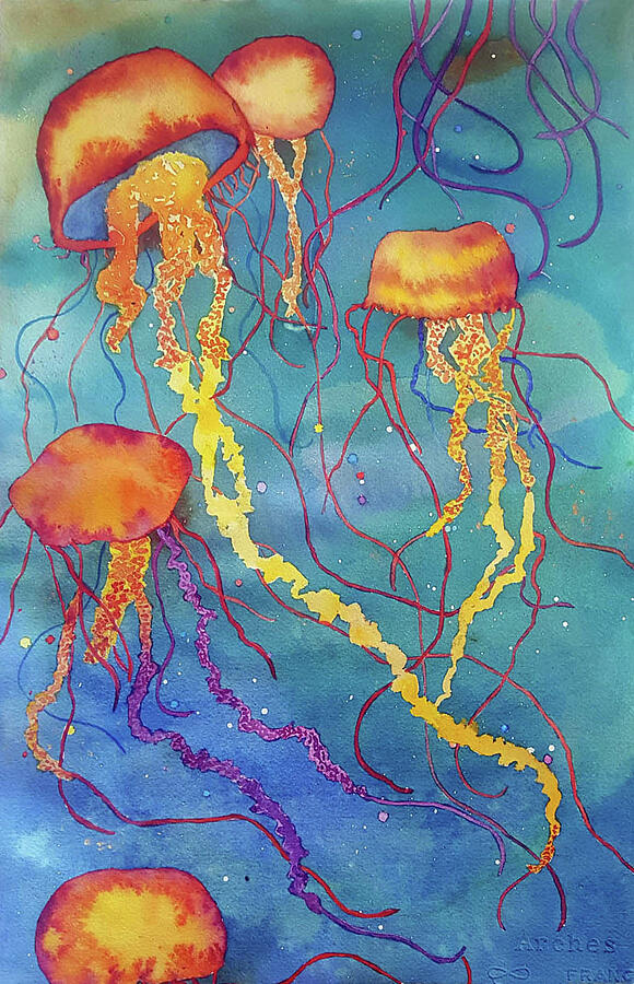 Jelly Fish Dance Painting by Mishelle Tourtillott