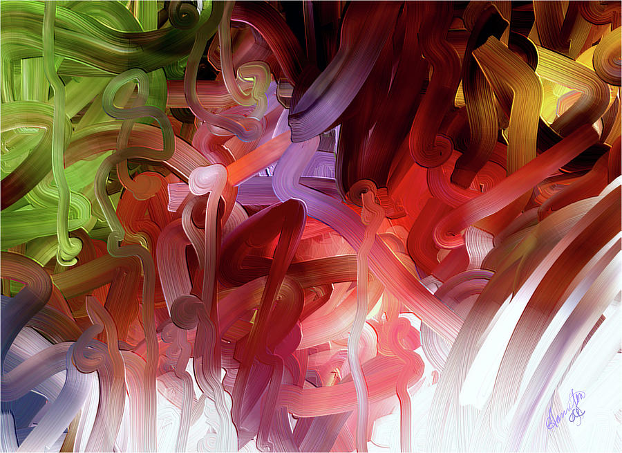 Abstract Digital Art - Jelly Strings by Terry R Hamilton