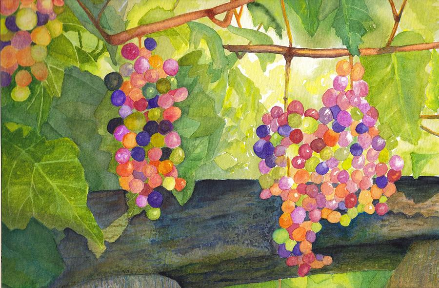 Jellybean Grapes Painting by Lorraine Kelly