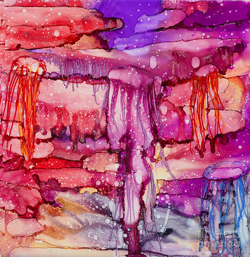 Jellyfish Painting by Alene Sirott-Cope