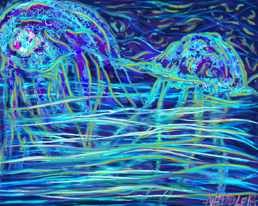 Jellyfish  Digital Art by Angela Weddle