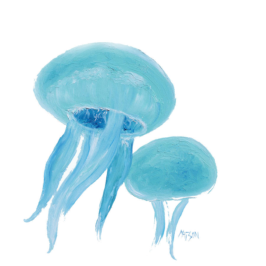Jellyfish Painting - Jellyfish - Bathroom  Wall Art by Jan Matson