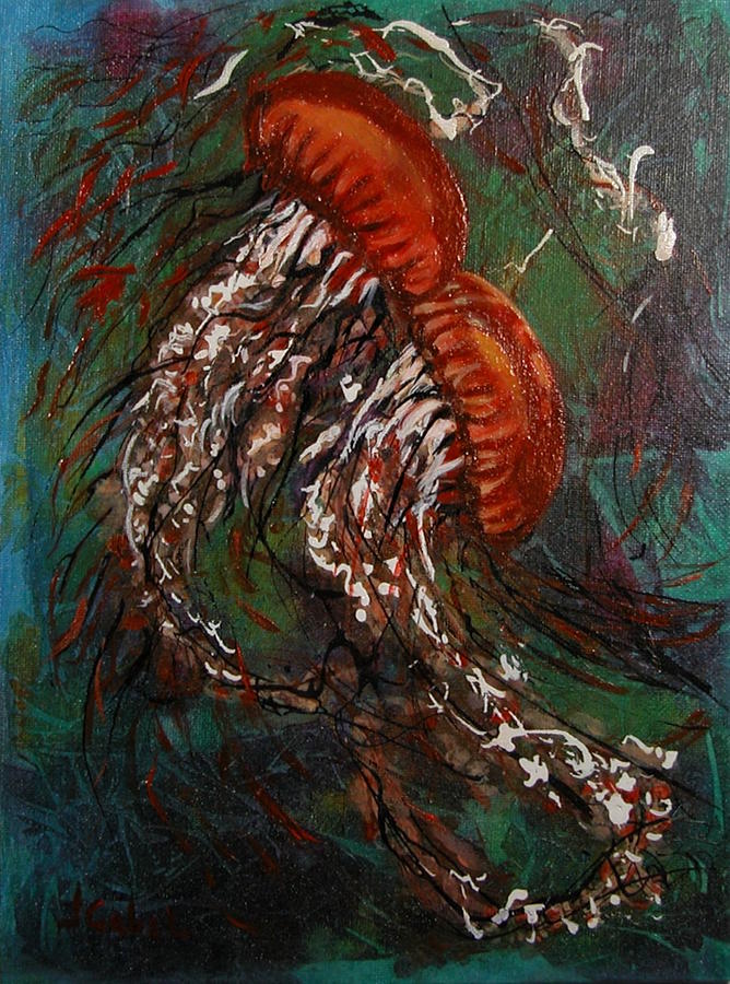 Acrylic Painting - Jellyfish Dance by Laura Gabel