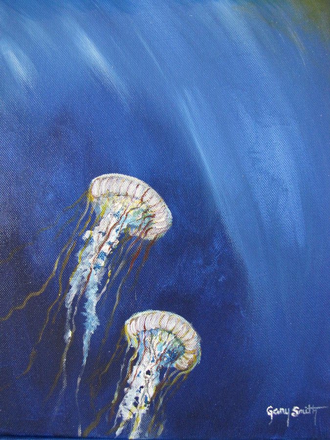 Jellyfish in Unison Painting by Gary Smith