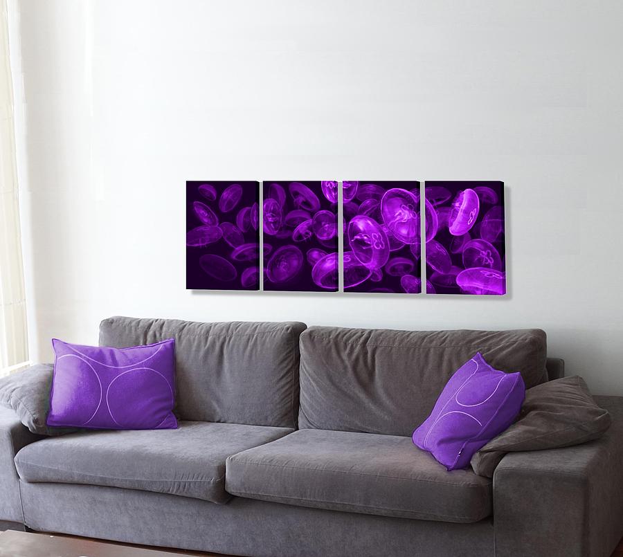 Jellyfish Purple on the wall Digital Art by Stephen Jorgensen