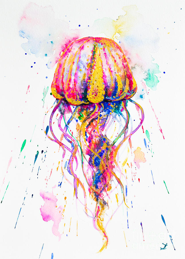 Jellyfish Painting by Zaira Dzhaubaeva