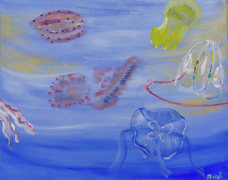 Jelly Fish Painting - Jelly Rolls by Meryl Goudey
