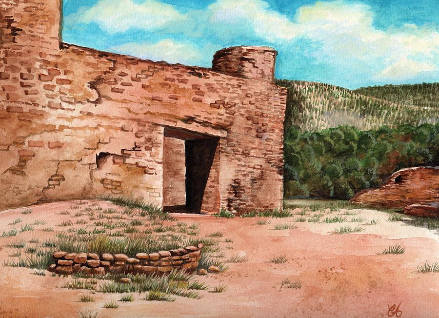Desert Painting - Jemez Fortress by Carrie Auwaerter