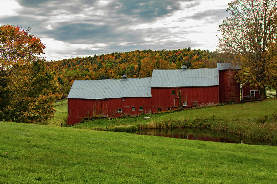 Jenne Farm barns in Autumn Photograph by Jeff Folger