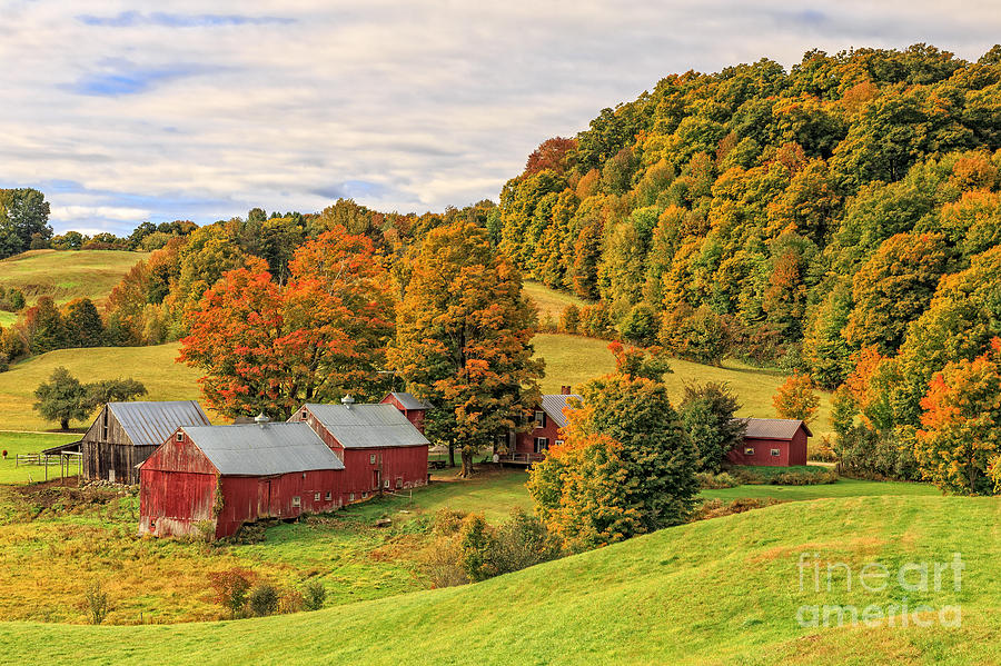 Fall Photograph - Jenne Farm Vermont Landscape Autumn by Edward Fielding