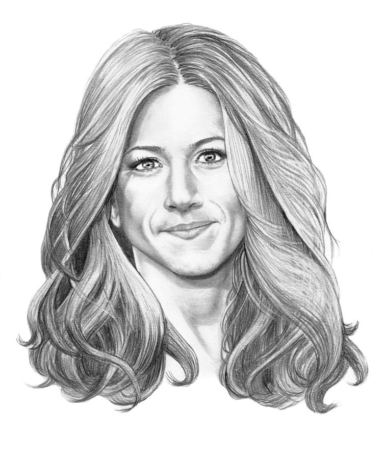Portrait Drawing - Jennifer Aniston by Murphy Elliott
