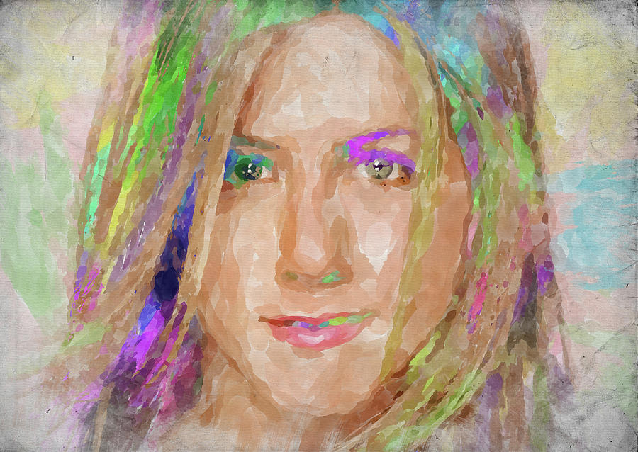 Jennifer Aniston Photograph - Jennifer Aniston Watercolor by Ricky Barnard