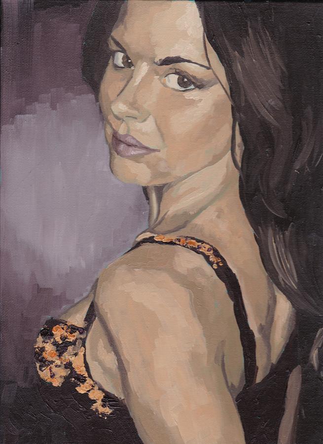 Portrait Painting - Jenny in Black by Stephen Panoushek