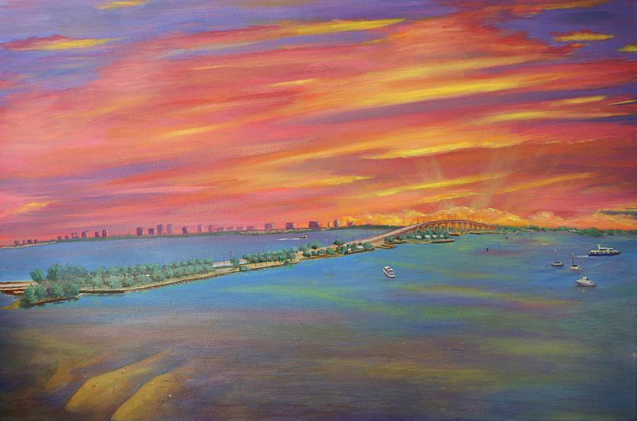 Jensen Beach Causeway Painting by Mike Jenkins