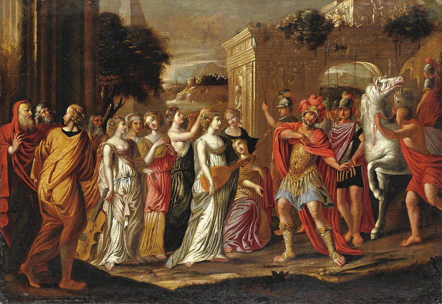 Jews Painting - Jephthahs daughter by Circle of Nicolas Colombel