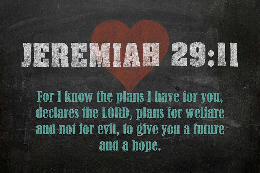 Jeremiah 29 11 Inspirational Quote Bible Verses on Chalkboard Art Mixed ...