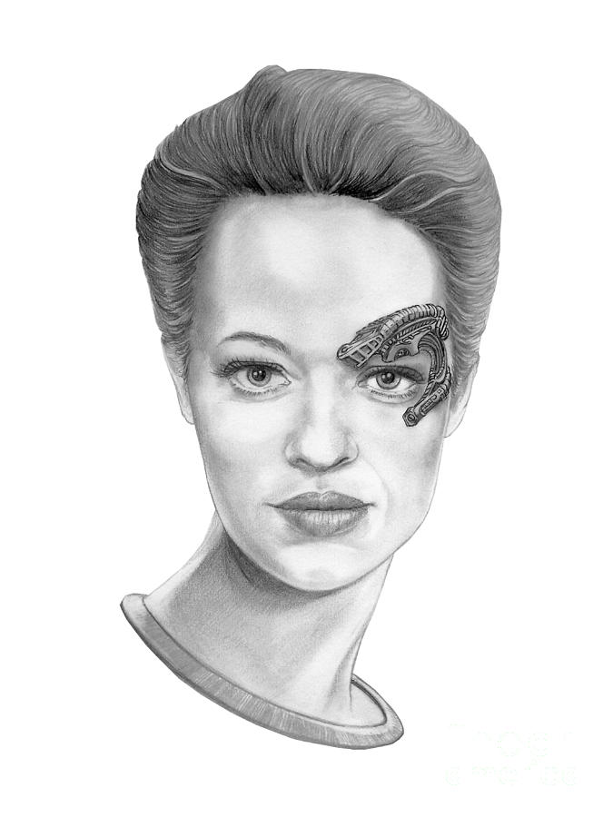 Jeri Ryan Seven Of Nine Drawing by Murphy Elliott