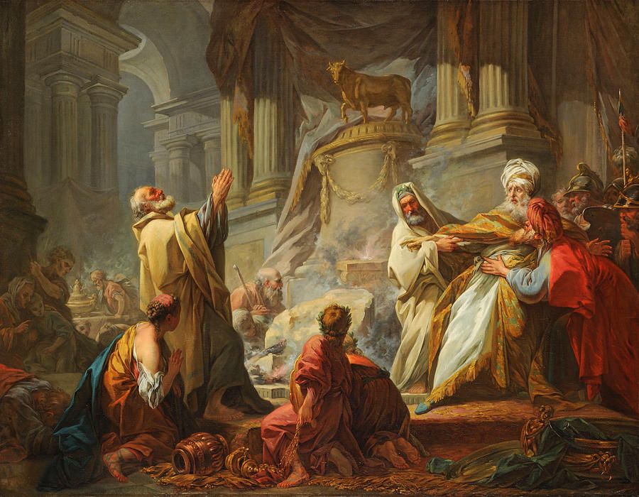 Jeroboam Sacrificing to the Idols Painting by Jean-Honore Fragonard