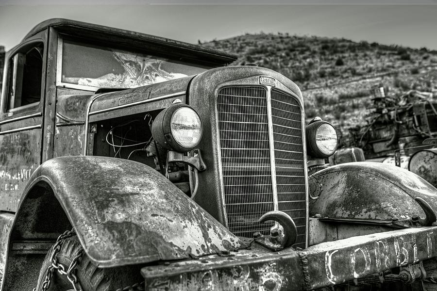 Jerome AZ Old Truck Junkyard Arizona Rusted Trucks Mountain Photograph by Toby McGuire