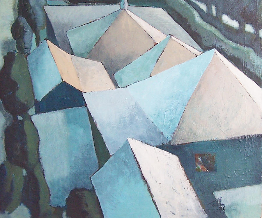 Jerome Roofs Painting by Thomas Tribby