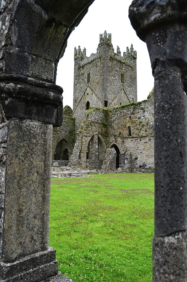 Jerpoint Abbey Tower Ruins between Arched Cloister Columns County ...