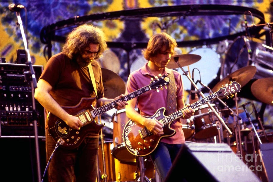 Grateful Dead Photograph - Jerry Garcia and Bob Weir - Grateful Dead  77 by Vintage Rock Photos