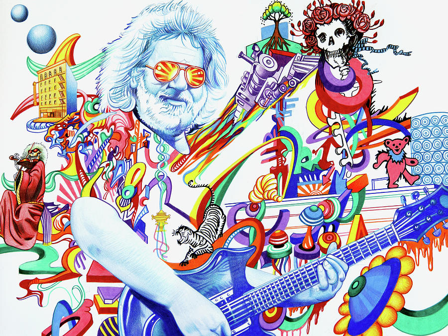  Jerry Garcia-Captain Trips Drawing by Joshua Morton