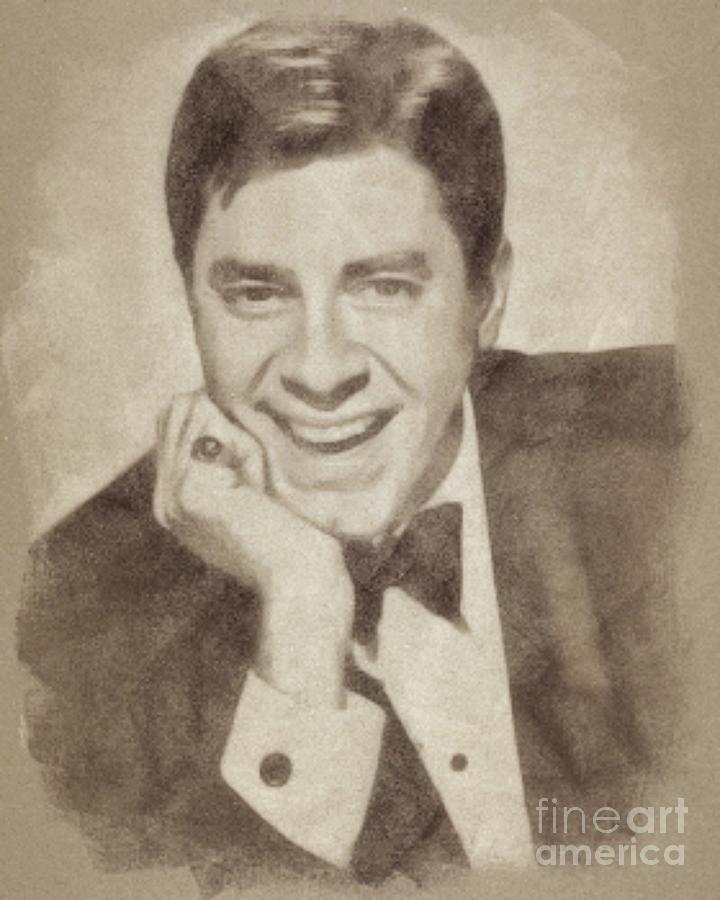 Hollywood Drawing - Jerry Lewis, Hollywood Legend by John Springfield by Esoterica Art Agency