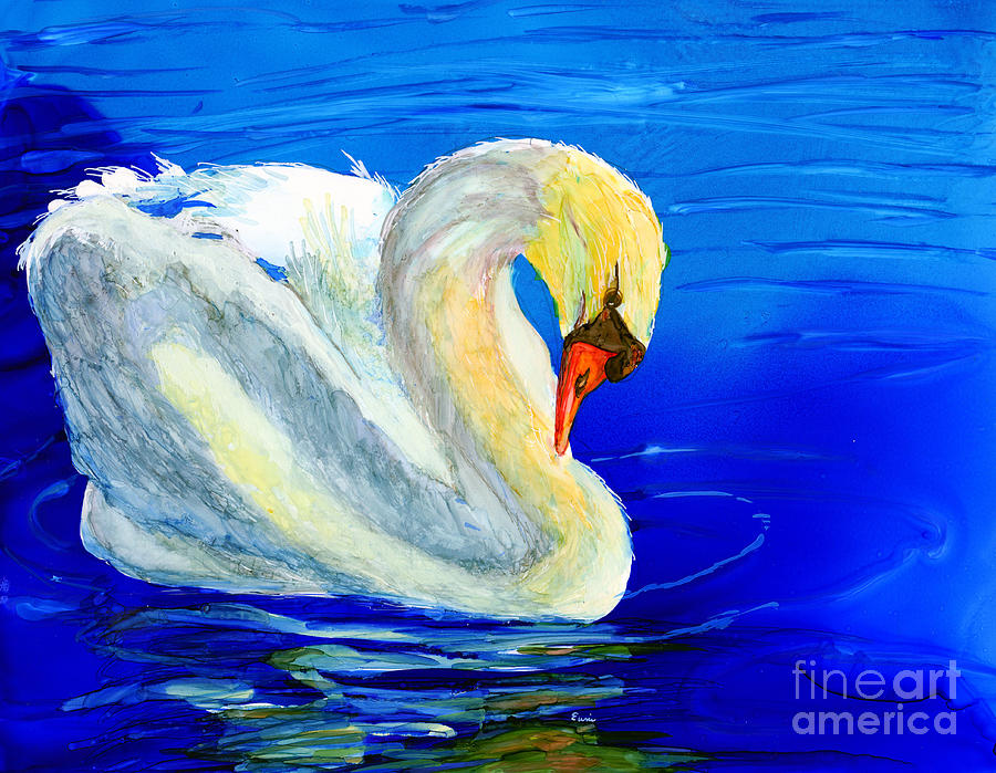 Jerrys Swan Painting by Eunice Warfel