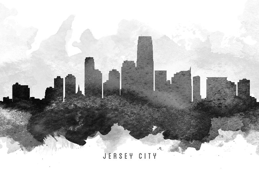 Jersey City Painting - Jersey City Cityscape 11 by Aged Pixel