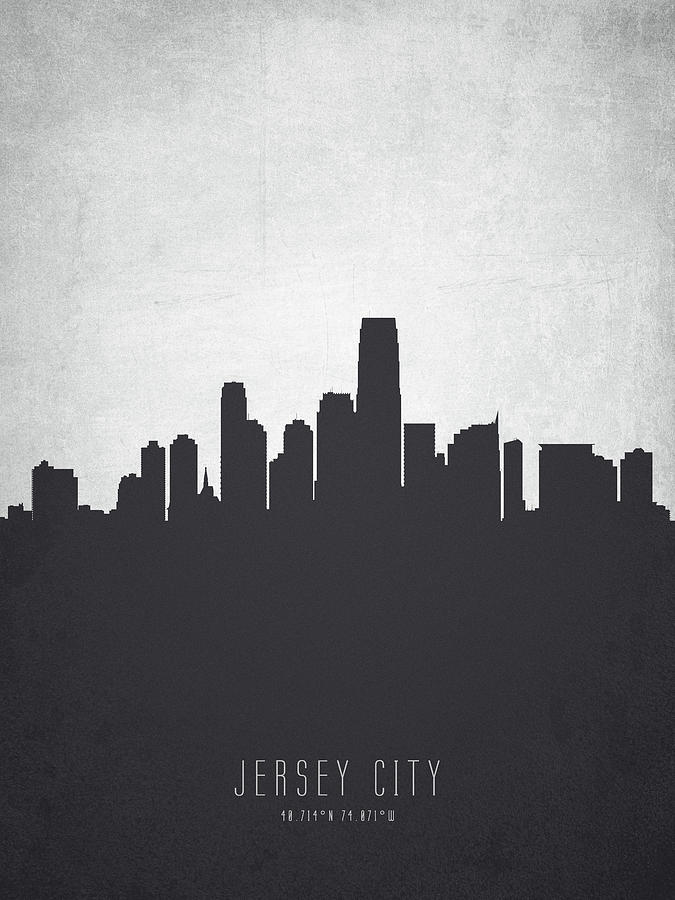 Jersey City Painting - Jersey City New Jersey Cityscape 19 by Aged Pixel